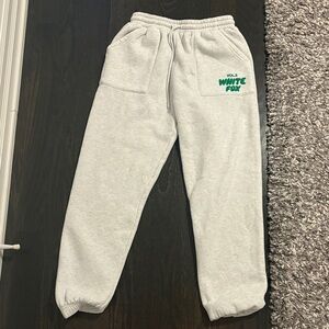 White fox grey sweatpants